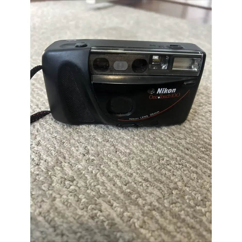 Nikon One Touch 100 35mm Point & Shoot Film Camera Tested & Works Focus Memory